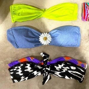 Lot of 5 bandeau bikini tops